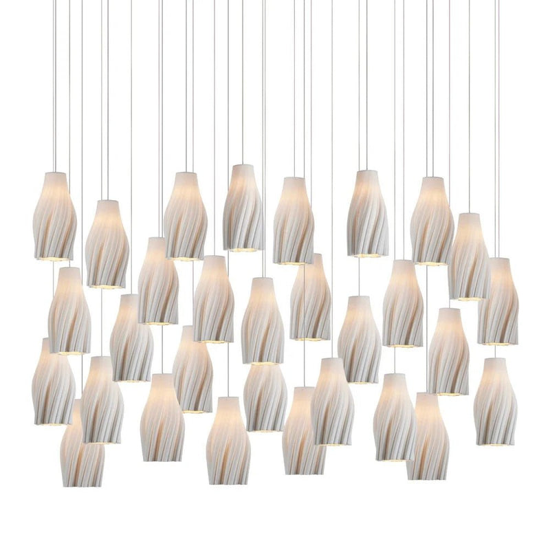 Posh Modern Light Fixture Porcelain Pendant - LOOMLAN - Currey & Co - Pendants