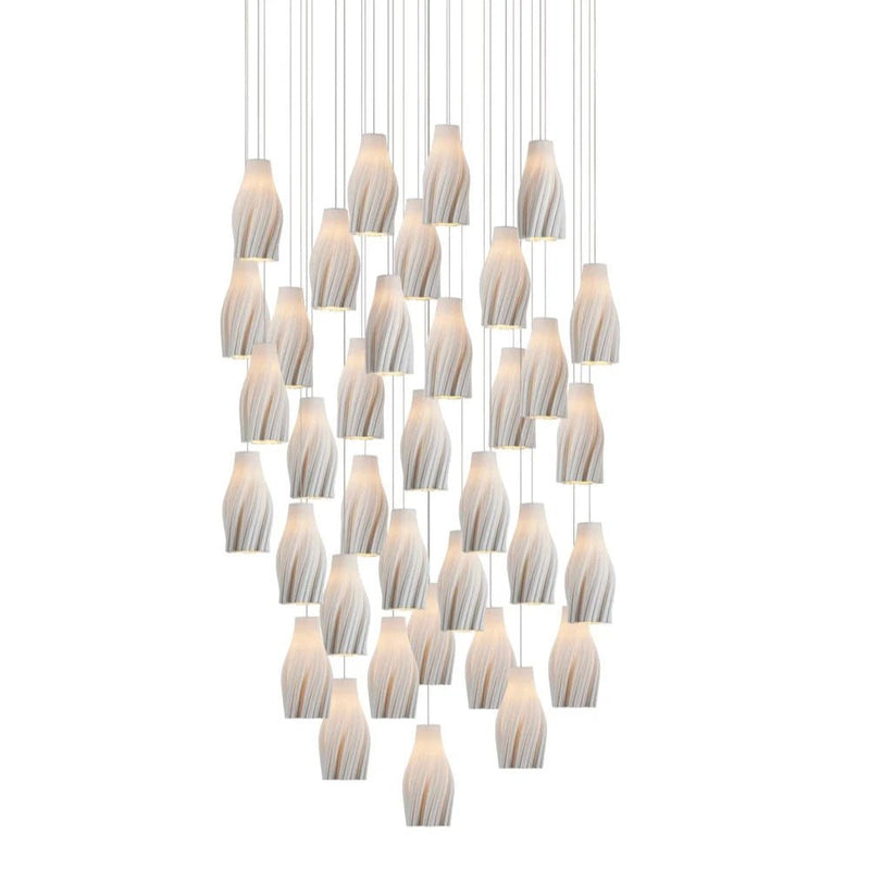 Posh Modern Light Fixture Porcelain Pendant - LOOMLAN - Currey & Co - Pendants