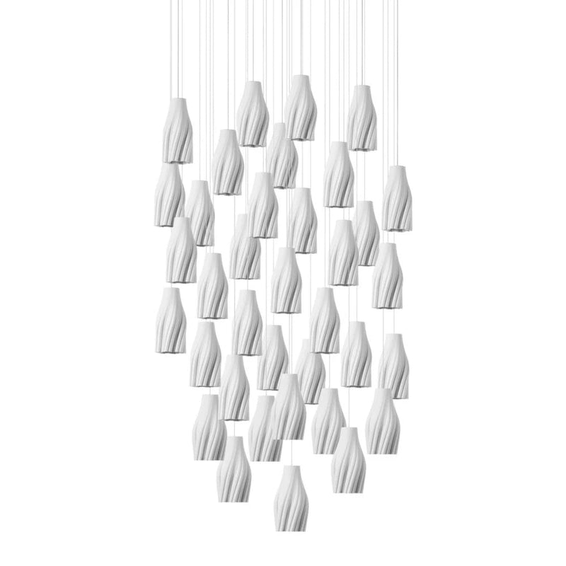 Posh Modern Light Fixture Porcelain Pendant - LOOMLAN - Currey & Co - Pendants