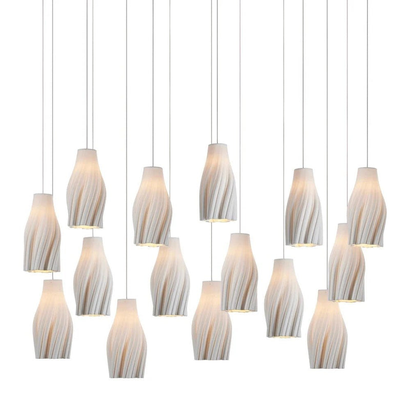 Posh Modern Light Fixture Porcelain Pendant - LOOMLAN - Currey & Co - Pendants