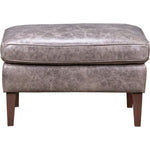 Positano Leather In Venerando Smoke Ottoman - LOOMLAN - Olivia + Quinn - Ottomans