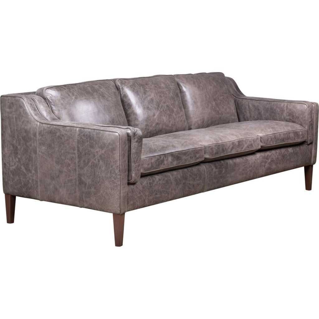 Positano Venerando Smoke Leather Sofa - LOOMLAN - Olivia + Quinn - Sofas & Loveseats