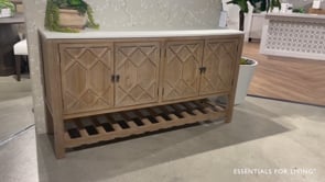 Willow Media Sideboard White Wash Pine White Quartz