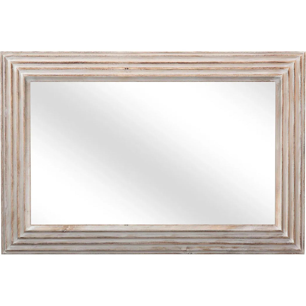 Prichard Wood White Horizontal Wall Mirror - LOOMLAN - Wall Mirrors