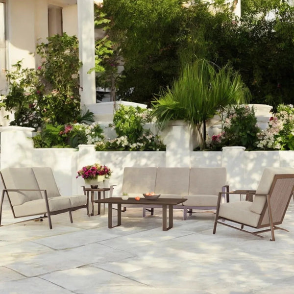 Prism High Back Deep Sofa Set With Tables - LOOMLAN - Castelle - Outdoor Lounge Sets