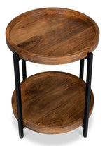 Profile Wood Top Round End Table - LOOMLAN - Sarreid - Side Tables