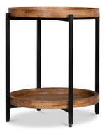 Profile Wood Top Round End Table - LOOMLAN - Sarreid - Side Tables