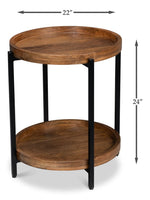 Profile Wood Top Round End Table - LOOMLAN - Sarreid - Side Tables