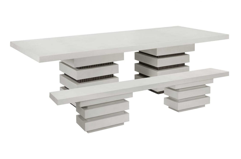 Meditation Rectangle Dining Table - White Outdoor Dining Table