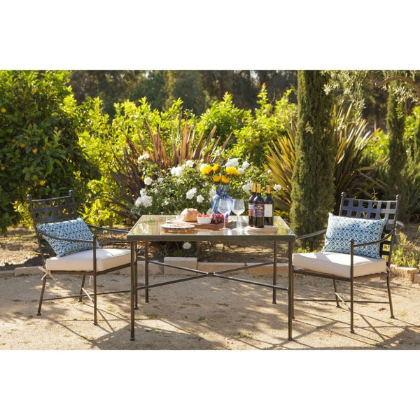 Provence Glass Top Outdoor Dining Table - LOOMLAN - Sunset West - Outdoor Dining Tables