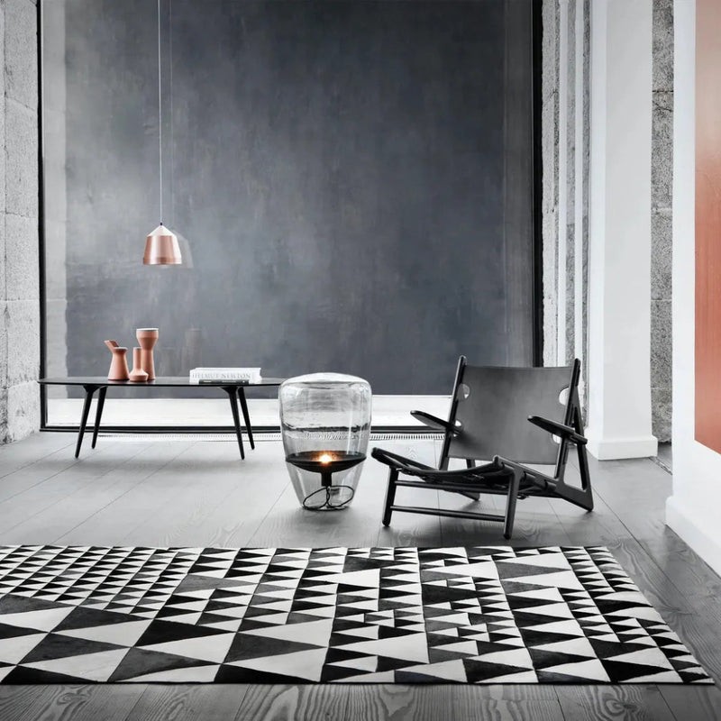 Pyramid Black Cowhide Area Rug Design - LOOMLAN - Linie Design - Area Rugs