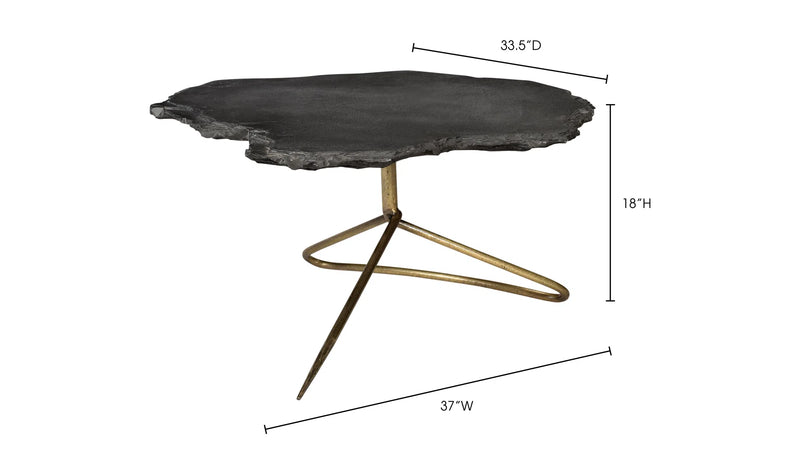 37 Inch Coffee Table Black Industrial