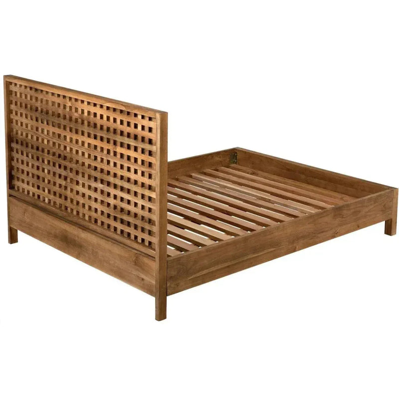 Quinnton Wood Brown Platform Bed Frame - LOOMLAN - Noir - Beds
