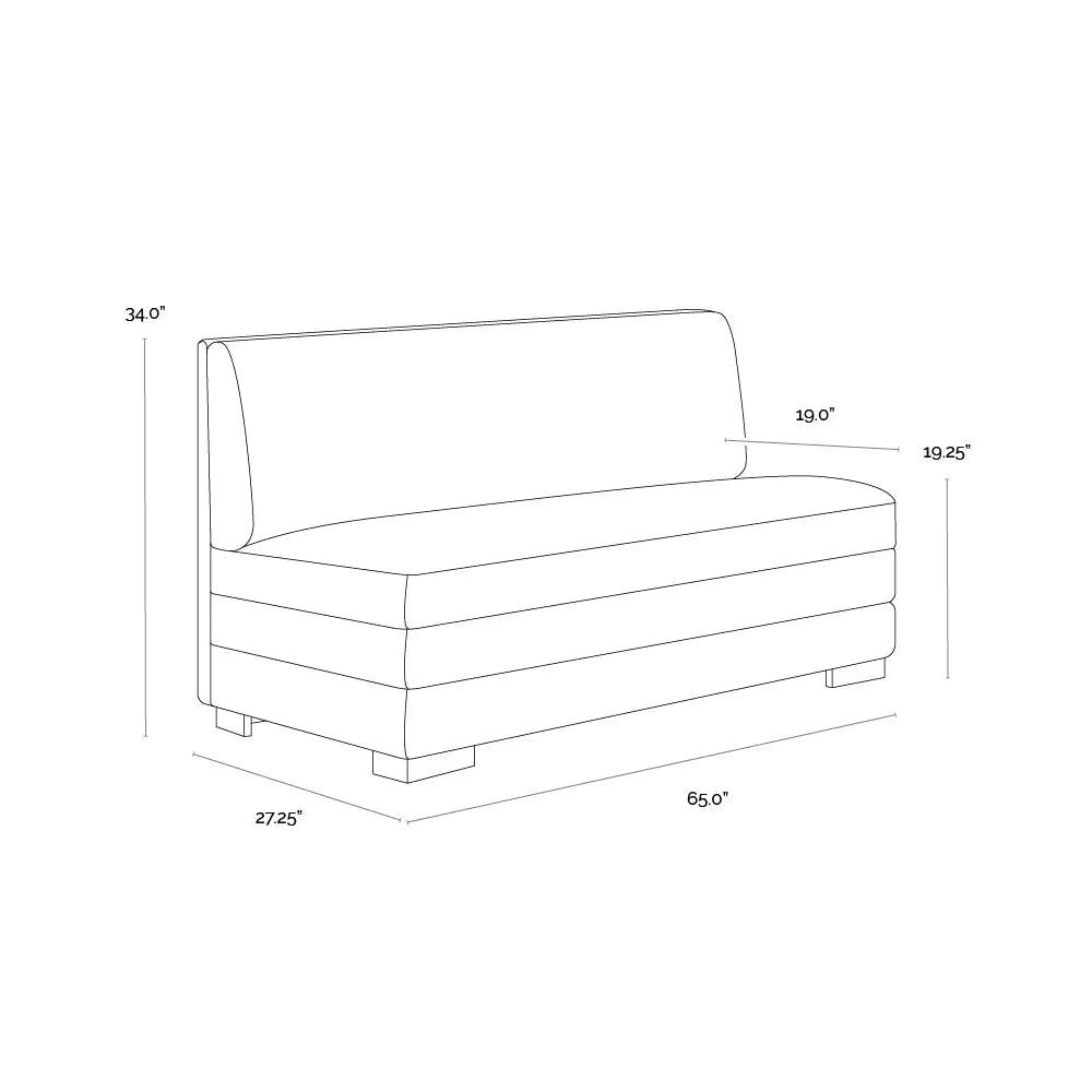 Radcliff Banquette Cognac Faux Leather Bench - LOOMLAN - SUNPAN - Sofas & Loveseats