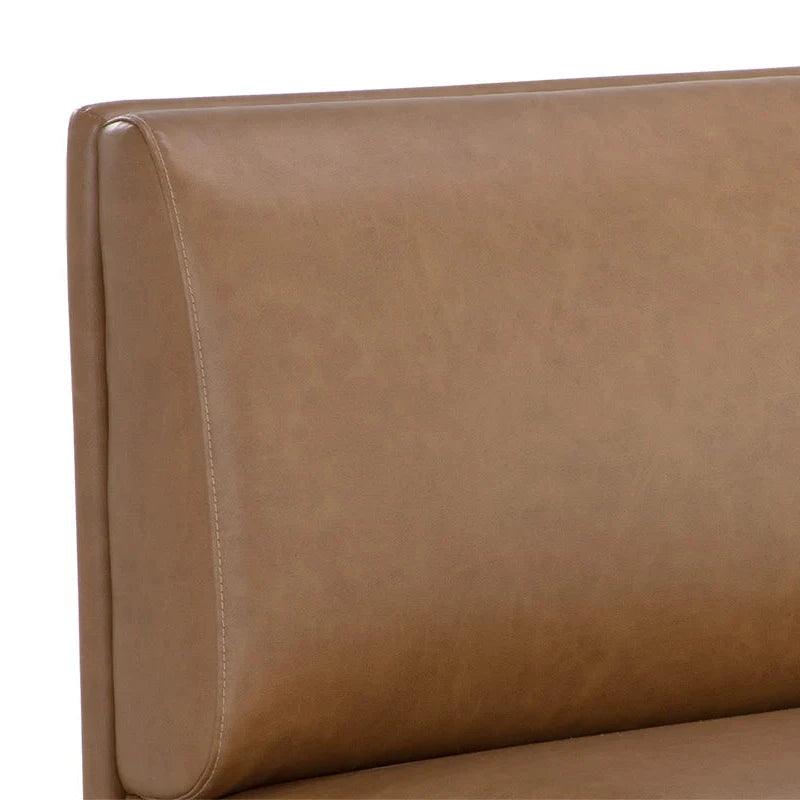 Radcliff Banquette Cognac Faux Leather Bench - LOOMLAN - SUNPAN - Sofas & Loveseats