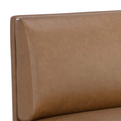 Radcliff Banquette Cognac Faux Leather Bench - LOOMLAN - SUNPAN - Sofas & Loveseats