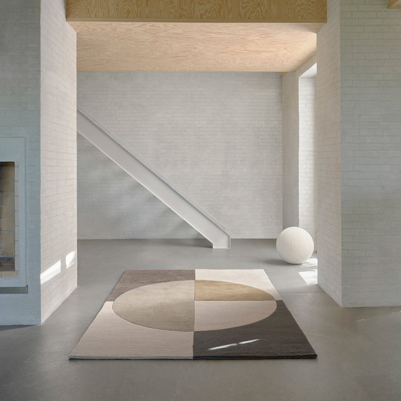 Radiality Olive Wool Area Rug By Linie Design