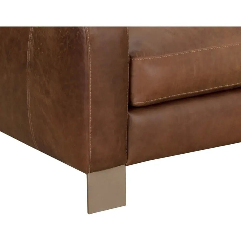 Rafael Leather Brown Sofa - LOOMLAN - SUNPAN - Sofas & Loveseats