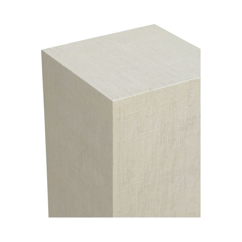 Raffia Raffia Covered White Pedestal - LOOMLAN - Chelsea House - Side Tables