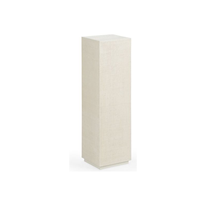 Raffia Raffia Covered White Pedestal - LOOMLAN - Chelsea House - Side Tables