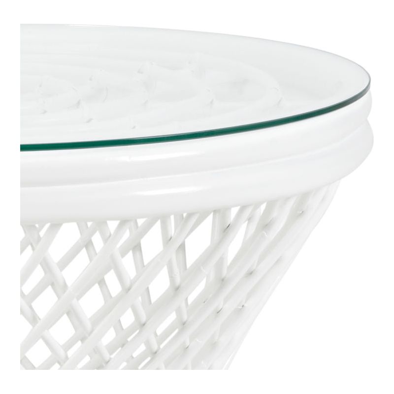 Rattan Made White Side Table - LOOMLAN - Chelsea House - Side Tables