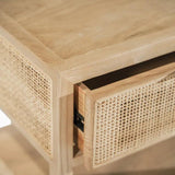 Rattan One Drawer Side Table - Wood Tone - LOOMLAN - LH Imports - Side Tables