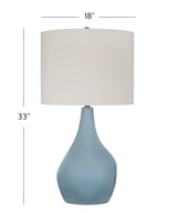 Rawlins Blue Ceramic Teardrop Table Lamp - LOOMLAN - Bassett Mirror - Table Lamps