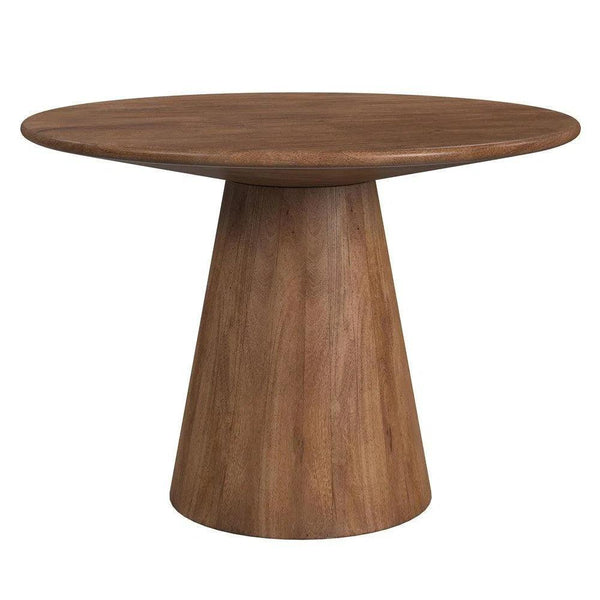 Raynor Wood & Resin Brown Round Dining Table - LOOMLAN - Bassett Mirror - Dining Tables