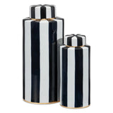 Rayures Tea Canister Set of 2 - LOOMLAN - Currey & Co - Vases & Jars