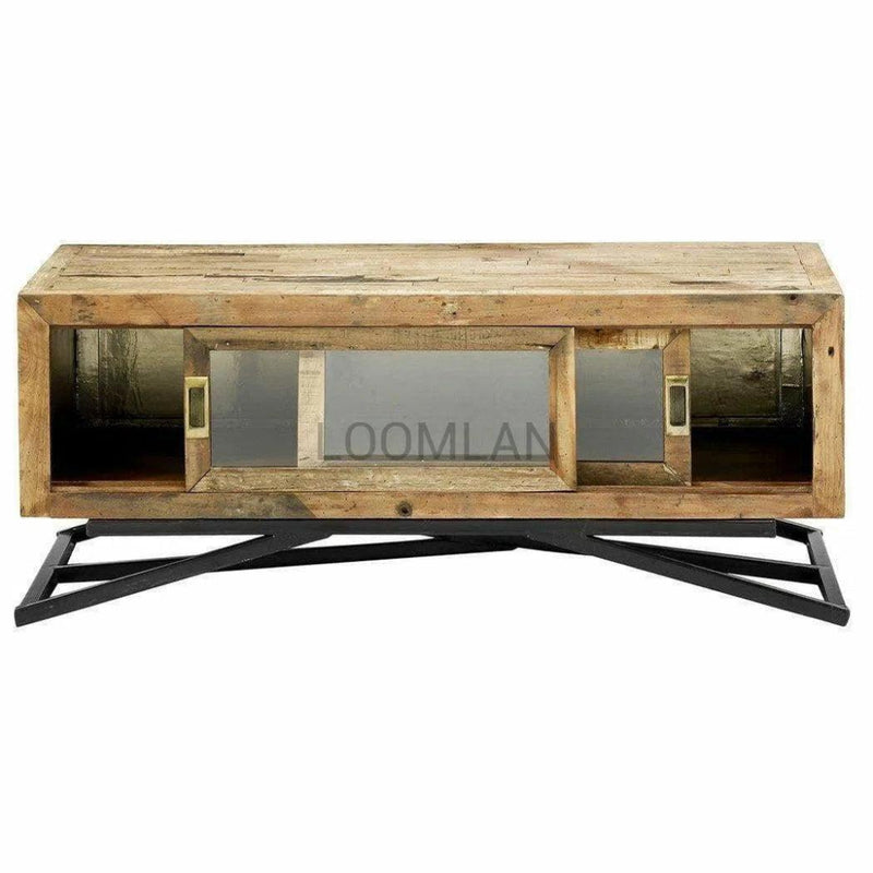 Reclaimed Coffee Table Sliding Doors - LOOMLAN - LOOMLAN - Coffee Tables