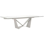 Rectangle Glass Top Extendable Dining Table - LOOMLAN - Essentials For Living - Dining Tables