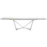 Rectangle Glass Top Extendable Dining Table - LOOMLAN - Essentials For Living - Dining Tables