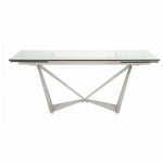 Rectangle Glass Top Extendable Dining Table - LOOMLAN - Essentials For Living - Dining Tables