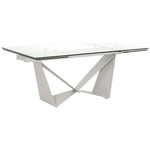 Rectangle Glass Top Extendable Dining Table - LOOMLAN - Essentials For Living - Dining Tables