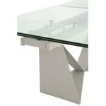 Rectangle Glass Top Extendable Dining Table - LOOMLAN - Essentials For Living - Dining Tables