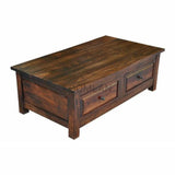 Rectangle Wood 4 Drawer Storage Coffee Table - LOOMLAN - LOOMLAN - Coffee Tables