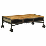 Rectangular Coffee Table With Wheels - LOOMLAN - LOOMLAN - Coffee Tables