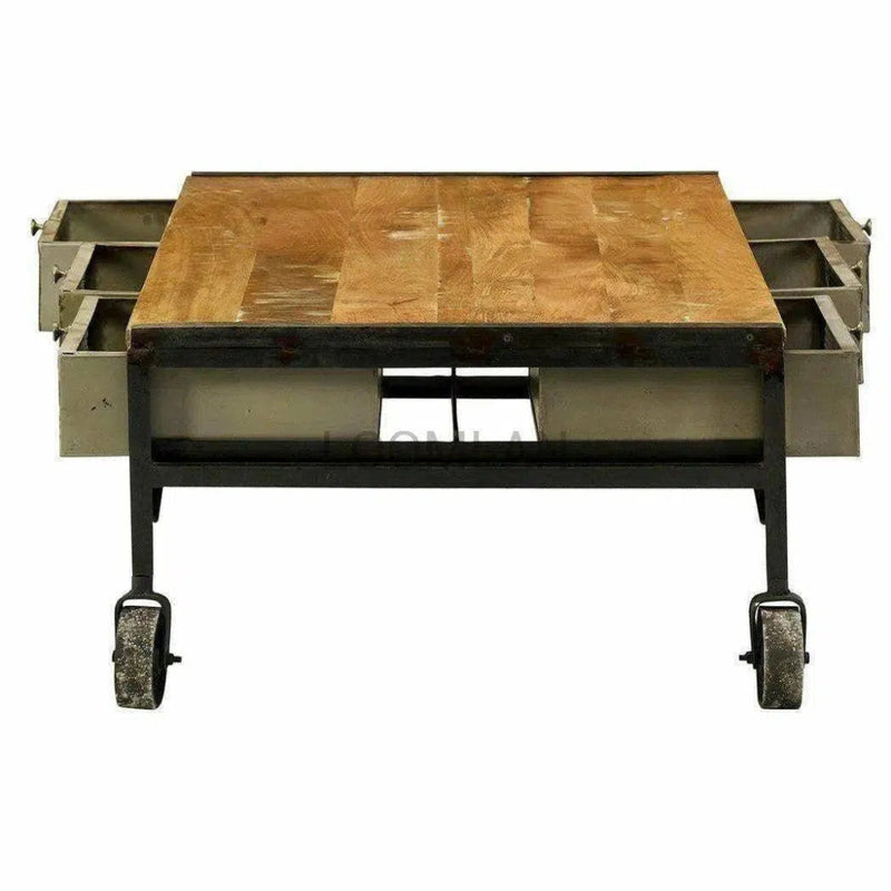 Rectangular Coffee Table With Wheels - LOOMLAN - LOOMLAN - Coffee Tables