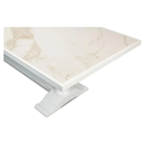 Rectangular Trestle Dining Table Seats 8 Cortina White - LOOMLAN - Sarreid - Dining Tables