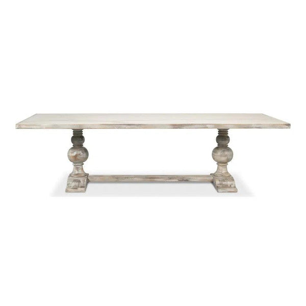 Rectangular Trestle Dining Table Seats 8 Grey - LOOMLAN - Sarreid - Dining Tables