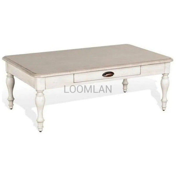 Rectangular Vintaged Cocktail Coffee Table - LOOMLAN - Sunny D - Coffee Tables