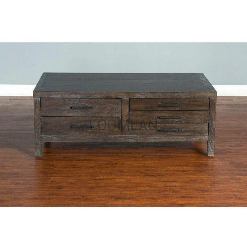 Rectangular Wood d Coffee Table 5 Drawers - LOOMLAN - Sunny D - Coffee Tables