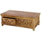 Rectangular X Coffee Table with Drawers - LOOMLAN - LOOMLAN - Coffee Tables