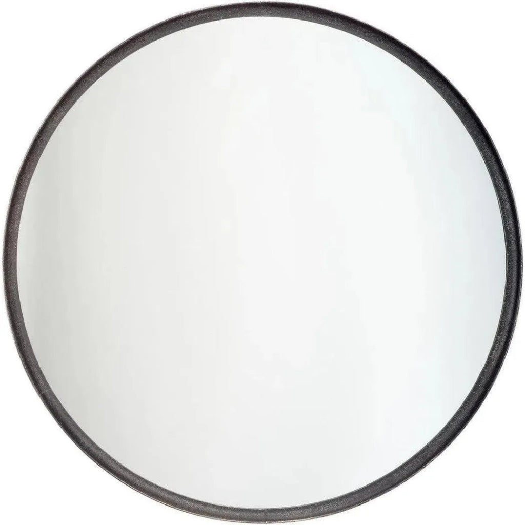 Refined Black Iron Round Wall Mirror Mid Century Decor - LOOMLAN - Jamie Young - Wall Mirrors