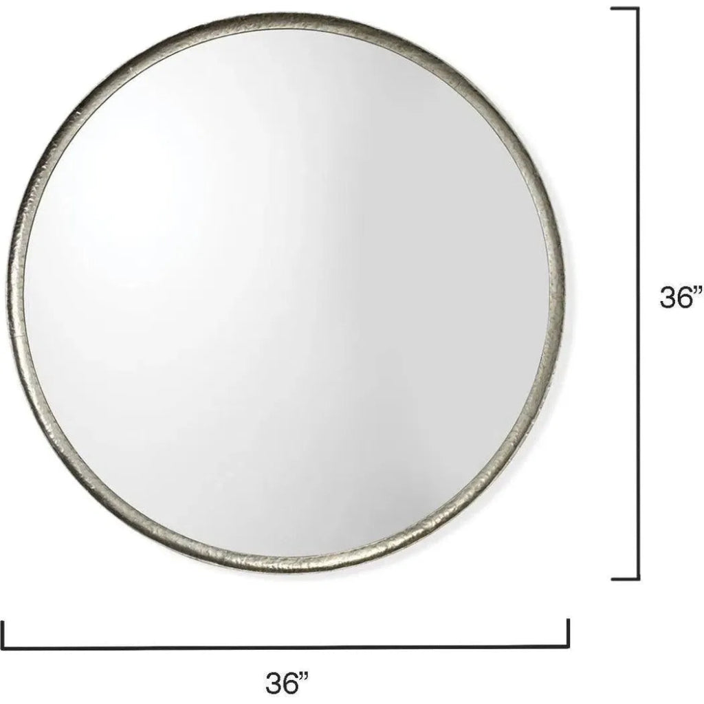 Refined Silver Round Mirror Mid Century Decor - LOOMLAN - Jamie Young - Wall Mirrors