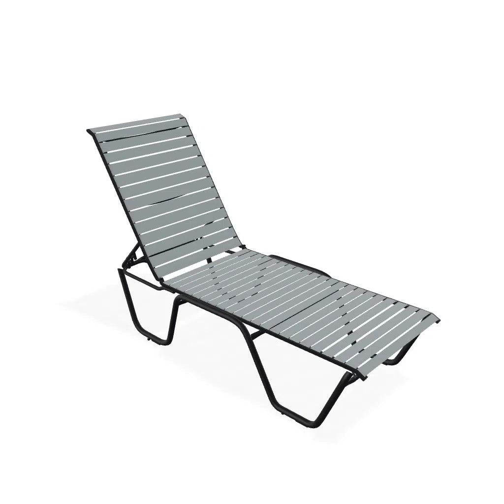 Reliance Contract Strap 16" Lay - Flat Stacking Chaise - LOOMLAN - Outdoor Chaises