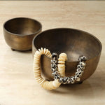 Relic Metal Footed Stylish Bowl - LOOMLAN - Jamie Young - Boxes & Bowls