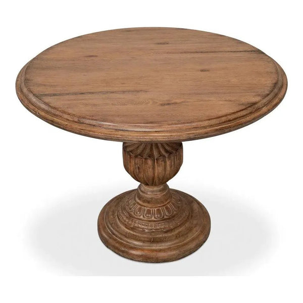 Renaissance Pedestal Round Dining Table Seats 4 - LOOMLAN - Sarreid - Dining Tables