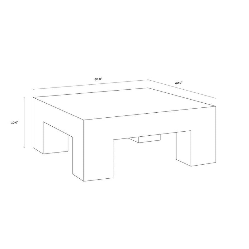 Renley Concrete Outdoor Square Coffee Table - LOOMLAN - SUNPAN - Outdoor Coffee Tables