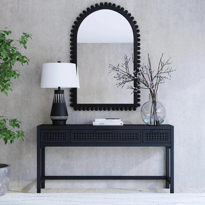 Renn Wood Black Vertical Wall Mirror - LOOMLAN - Bassett Mirror - Wall Mirrors